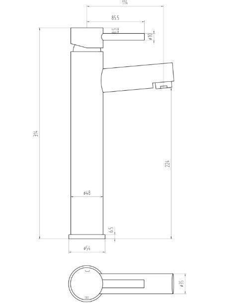 Scudo Premier Tall Basin Mixer Chrome – No waste - TAP104