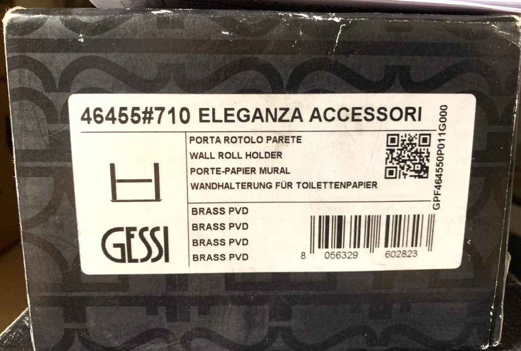 Gessi Eleganza Wall-mounted Toilet Roll Holder Colour 710 Model 46455-710
