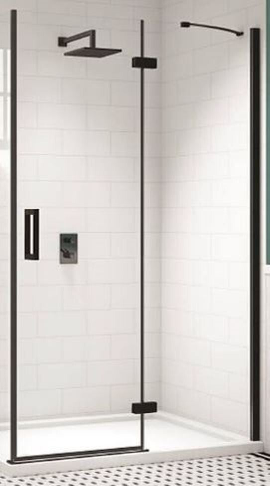Merlyn Black Hinge and Inline Shower Door 800+mm -BLKH800SP