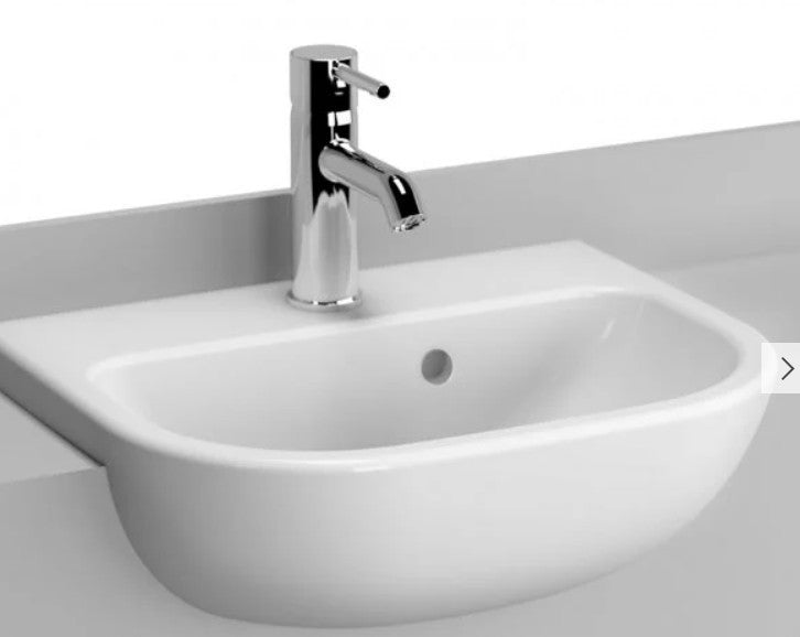 Vitra S20 Semi Recessed Basin 450mm Wide 1 Tap Hole - 5521B003-0001