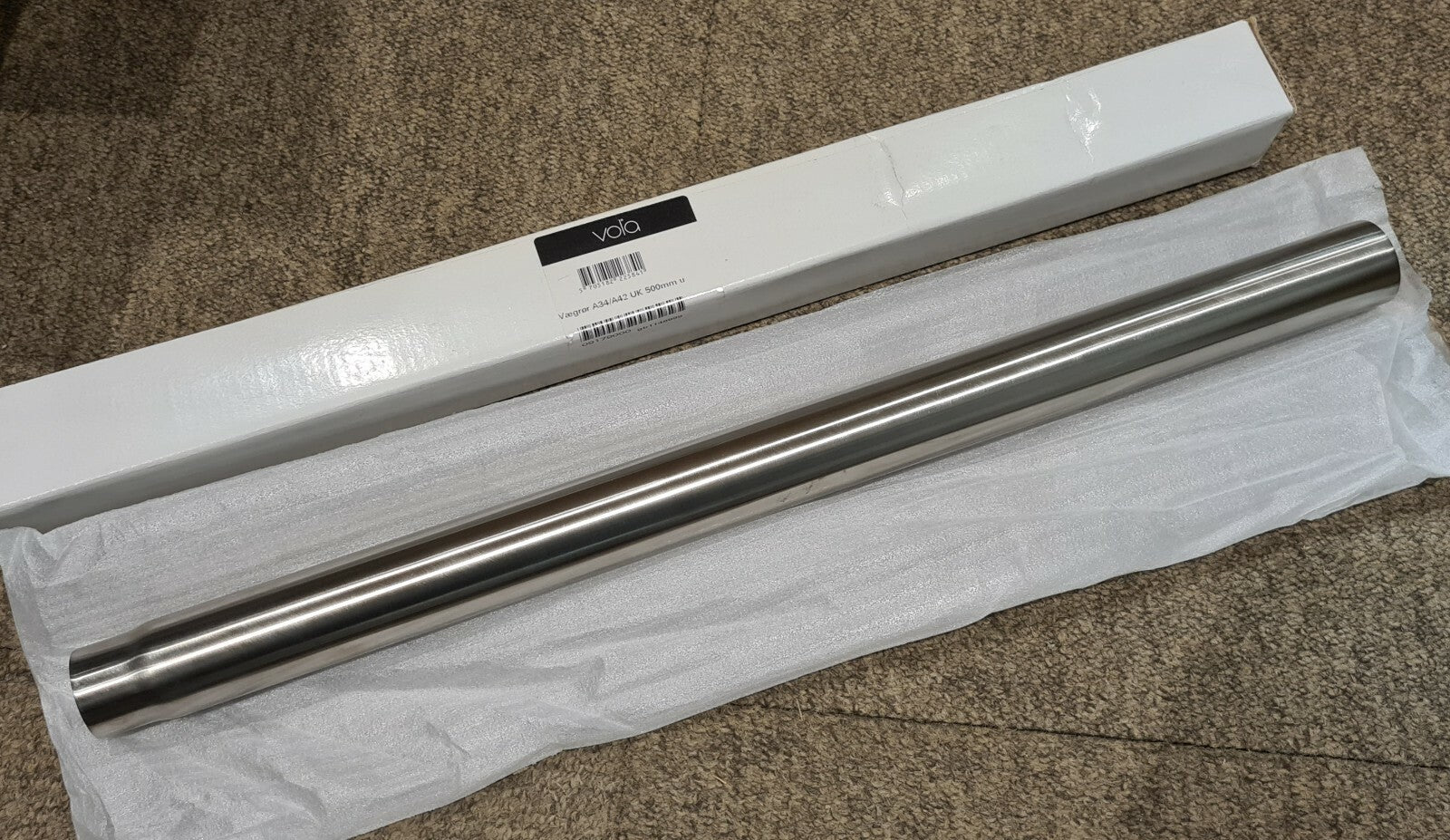 Vola 1¼" Wash Basin Trap 500mm Pipe ONLY Silver - A34/A42 UK
