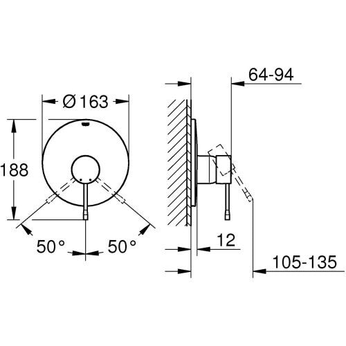 Grohe TO CLEAR ESSENCE SINGLE-LEVER SHOWER MIXER TRIM -19286001