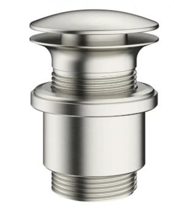 Crosswater MPRO Unslotted Clicker Basin Waste Brushed Stainless Steel PRO0101V