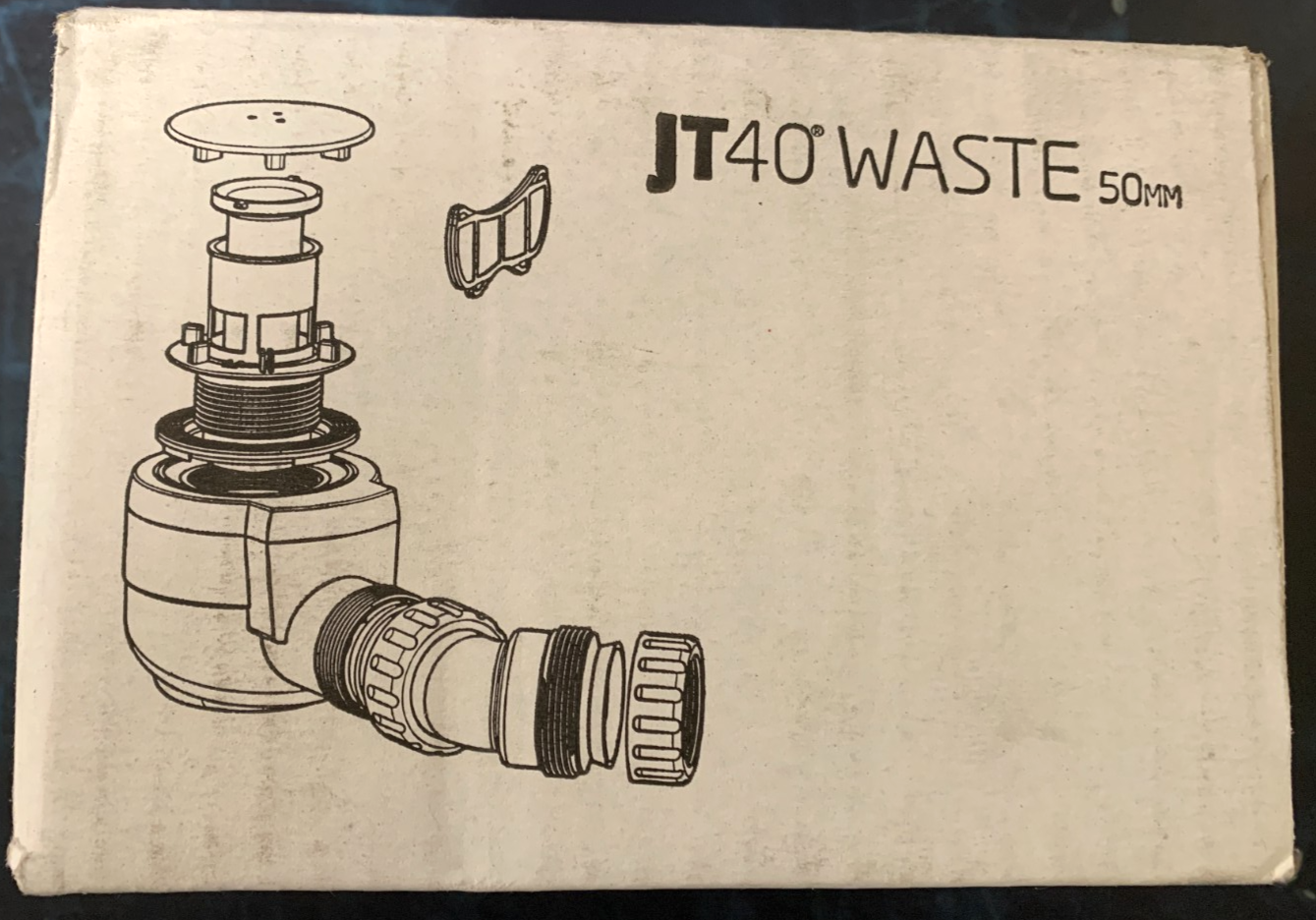 Just Trays Fusion JT40 waste and trap 50 mm JTFW