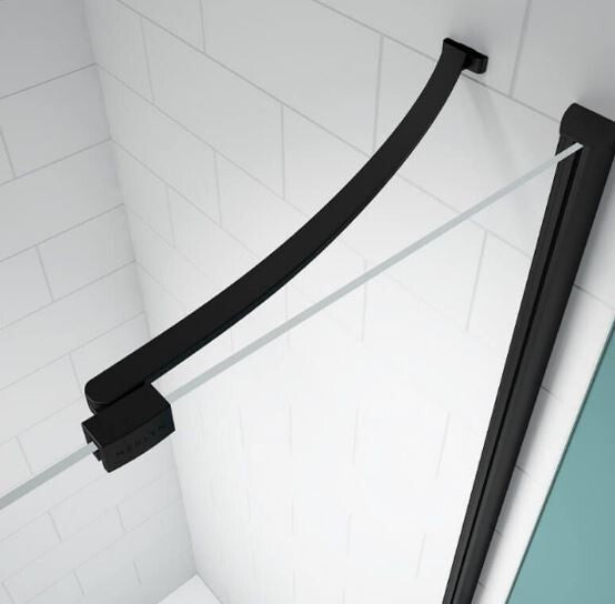 Merlyn Black Hinge and Inline Shower Door 1000+mm -BLKH1000SP
