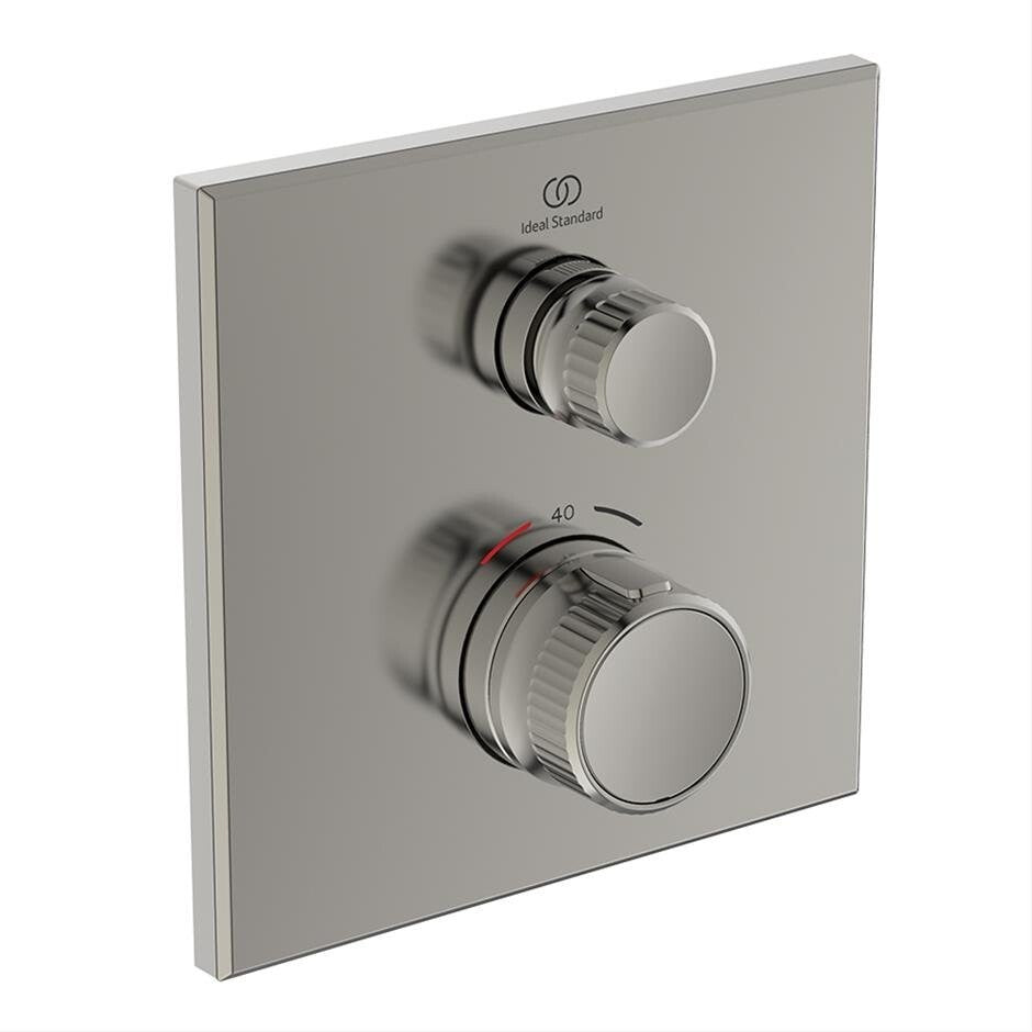 Ideal Ceratherm Navigo Built-In Square Thermostatic 1 Outlet Silver - A7301GN