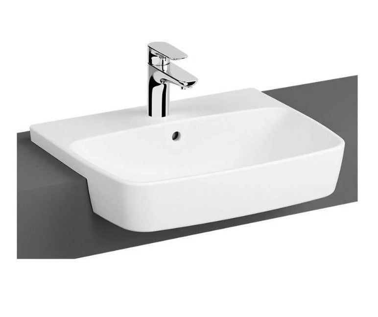 Vitra Shift 550mm 1TH Semi-Recessed Basin White - 7073B003-0001