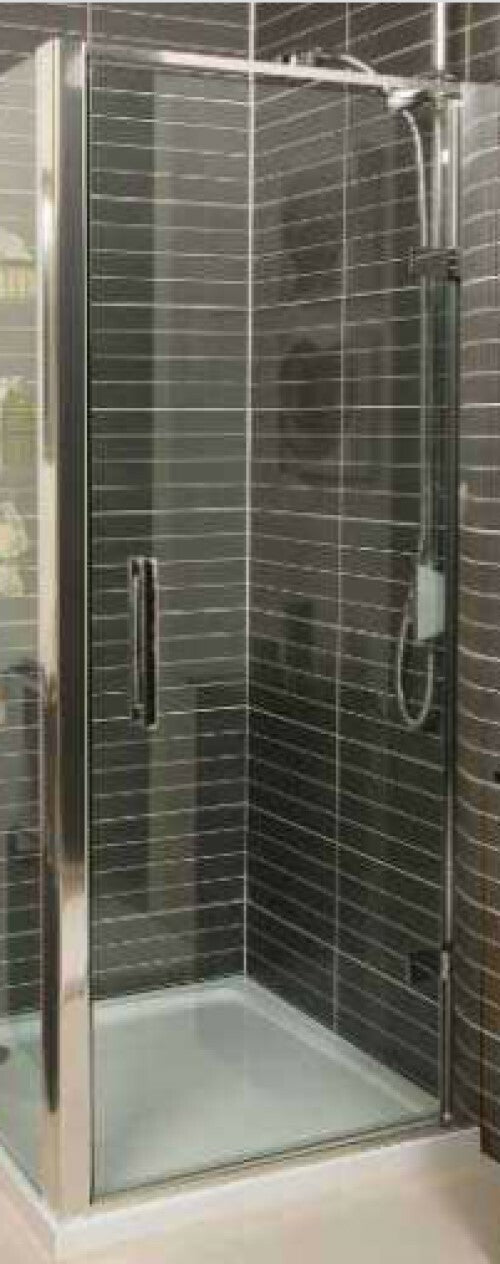 Roman 800mm Embrace 8mm Glass Hinged Shower Door Chrome Silver - EL13S