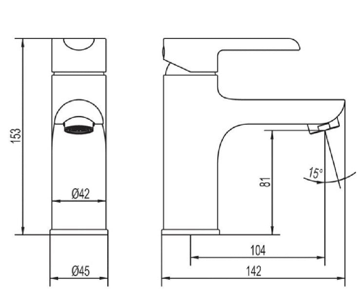 Methven Kea Chrome Single Lever Mono Basin Mixer Tap Chrome KEBCPUK