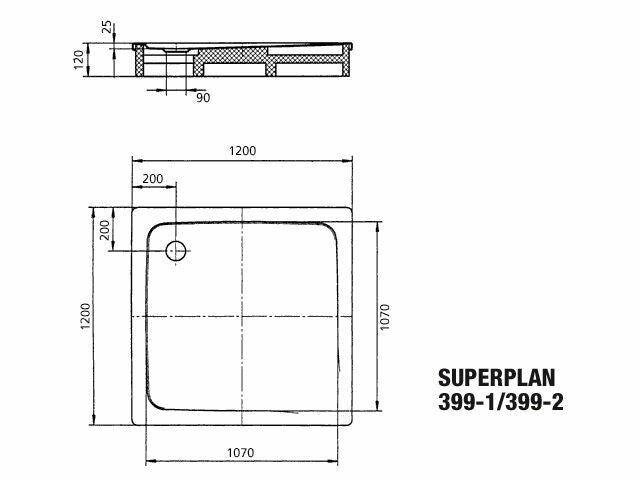 Kaldewei Superplan 1200mm Square Shower Tray 399-1 -447130000001