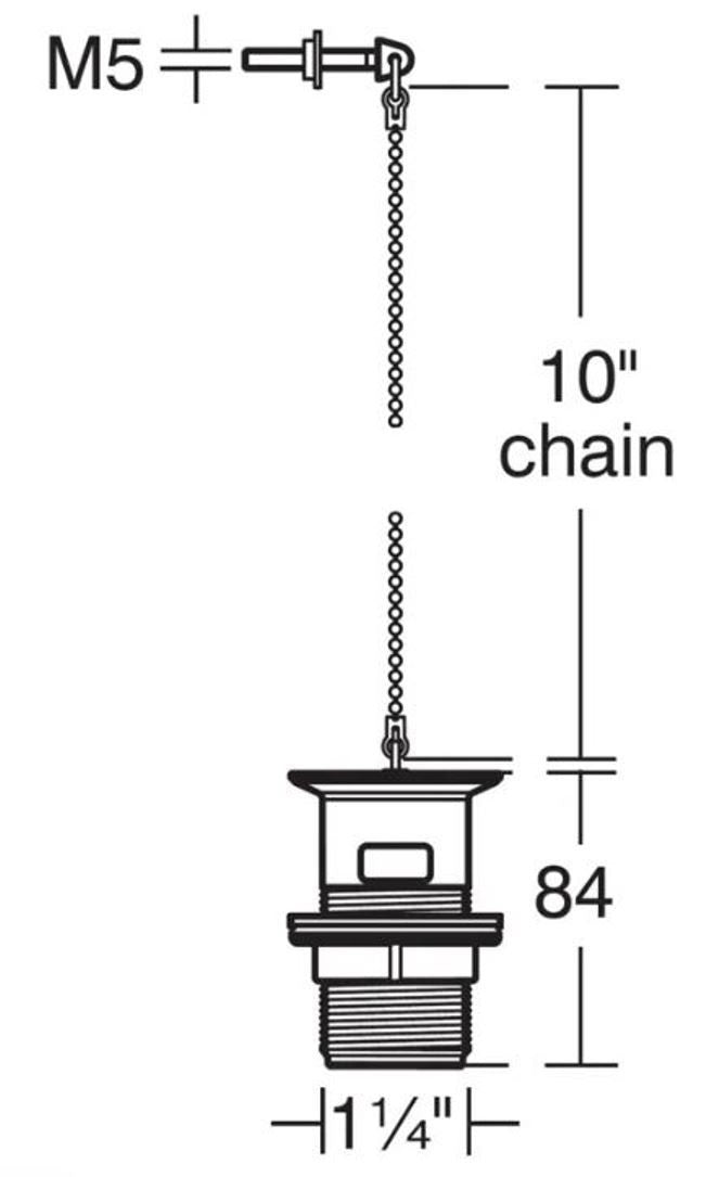 Ideal Standard Chrome Traditional Chain And Plug Slotted Basin Waste  E6760AA