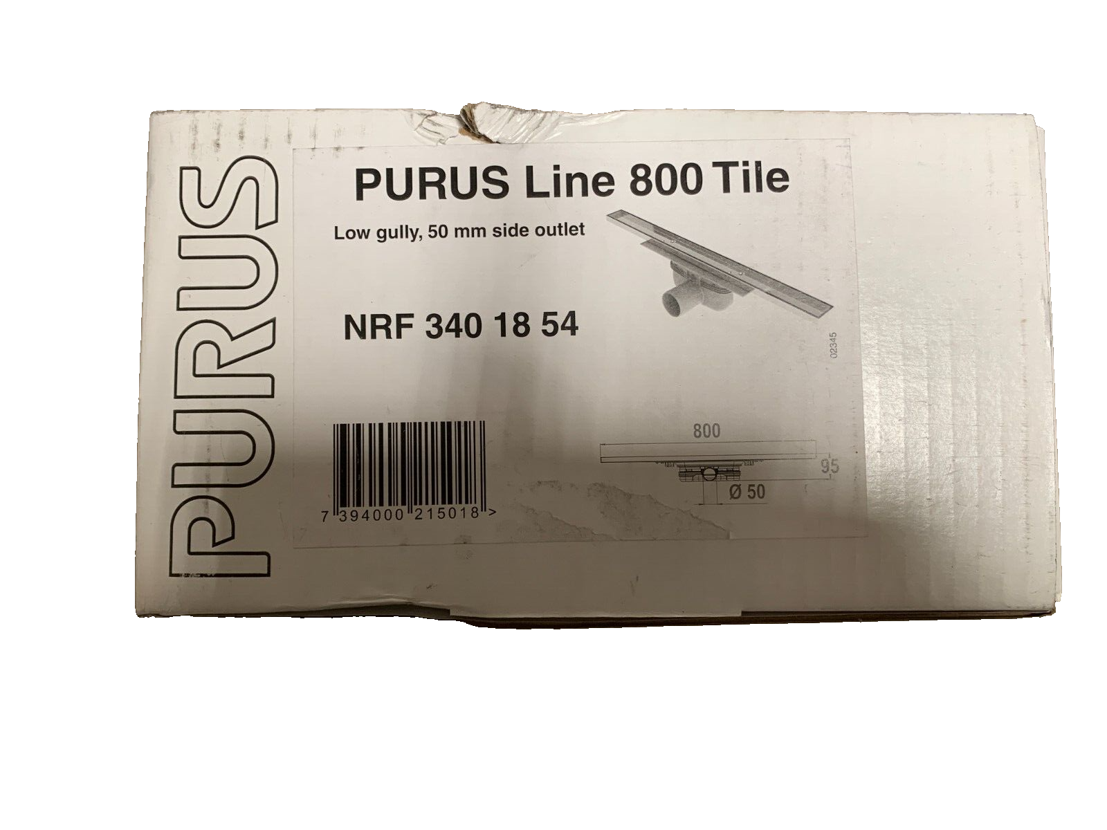 Purus Living 800 Tile Insert Low Gully 50mm Side Outlet NRF 3401854