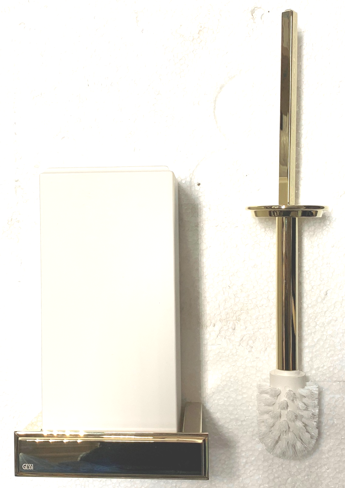 Gessi Eleganza Wall-mounted Toilet Brush Brass Holder Colour 710 Model 46419