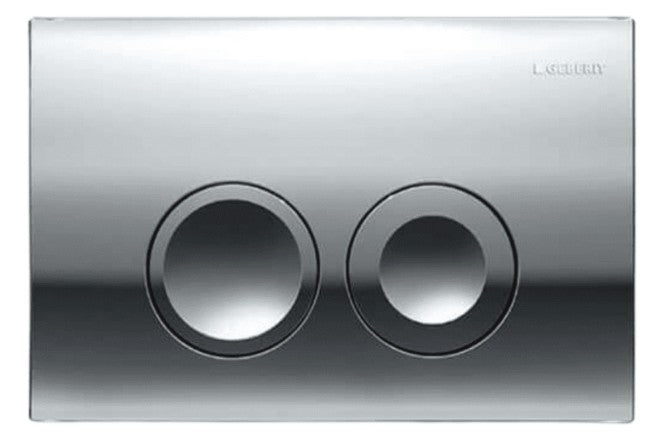 Geberit Gloss Chrome Plated Delta21 Dual Flush Plate - Model 115.125.21.1