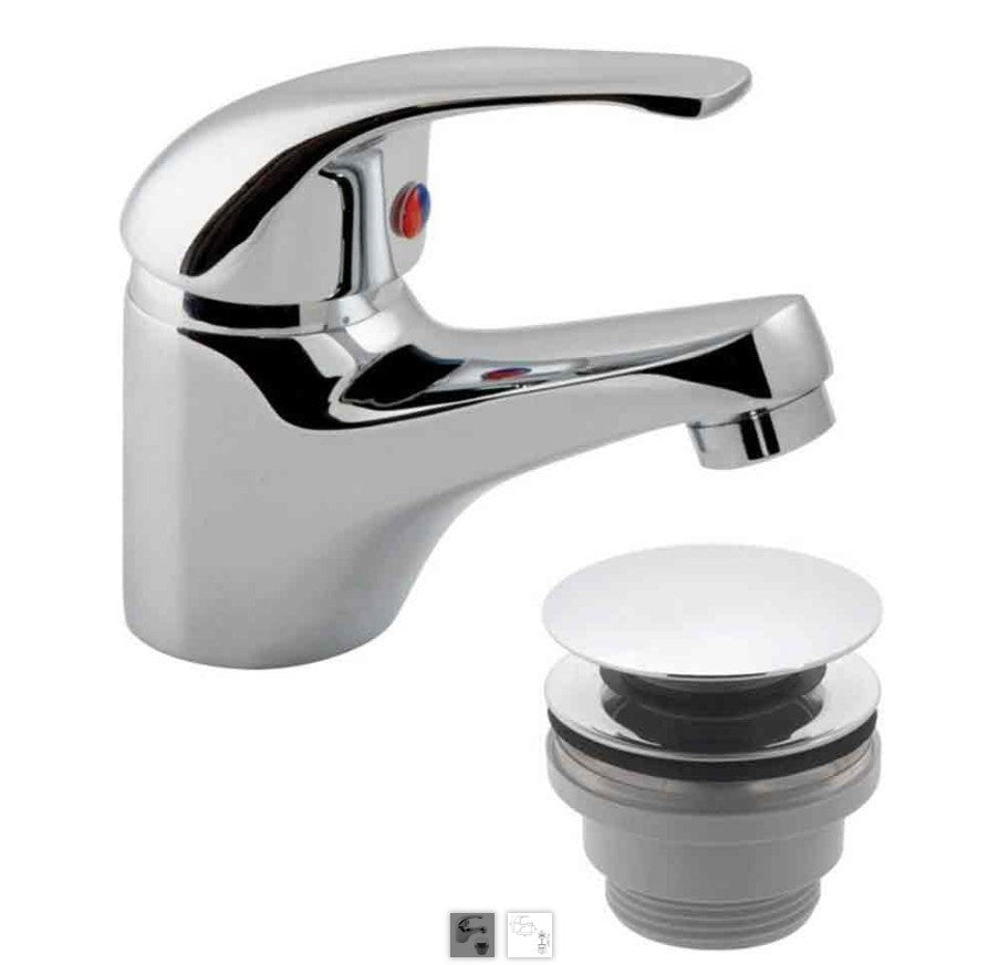 Vado Axces Matrix Mono Basin Mixer Clicker Waste Chrome AX-MAT-100/CC-CP