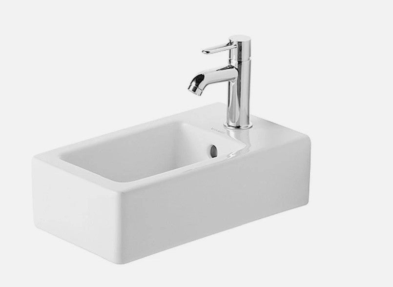 Duravit Vero 0702250000 Wall End Mounted Basin 250x450mm 1 Tap Hole