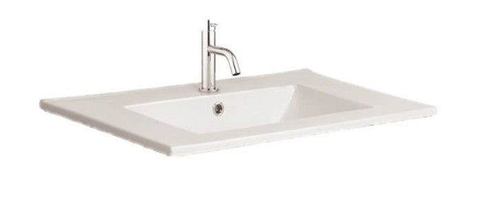 Crosswater Glide II Ceramic Basin 500 White with Overflow  1 Tap Hole DE0002SCW+