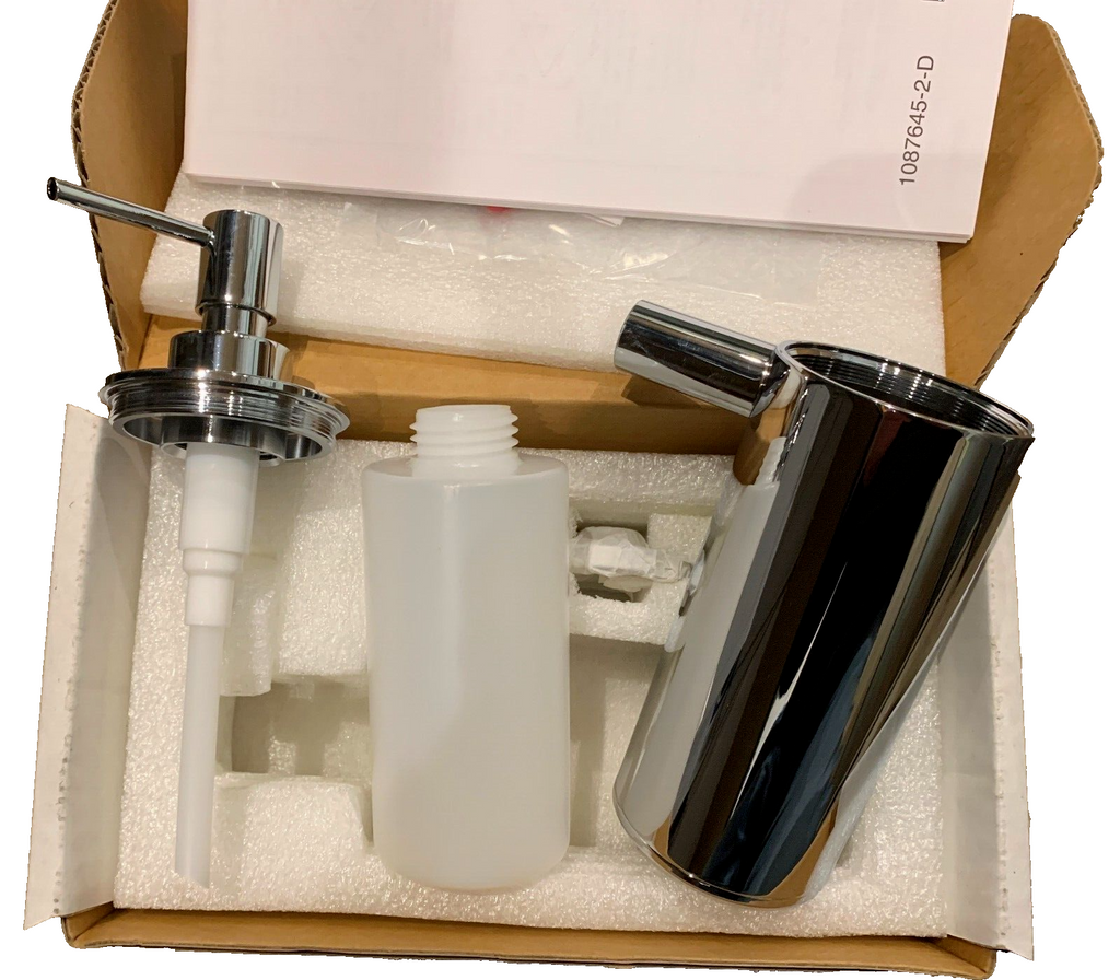 Kohler Chrome Metal Wall Mounted Bathroom Kitchen Soap Dispenser 14380-CP